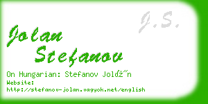 jolan stefanov business card